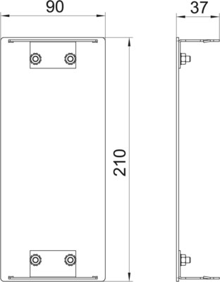 OBO Bettermann Vertr Endstück 90x210mm GA-E90210RW