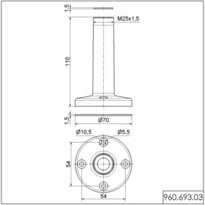 Werma Fuß mit integriertem Rohr 96069303