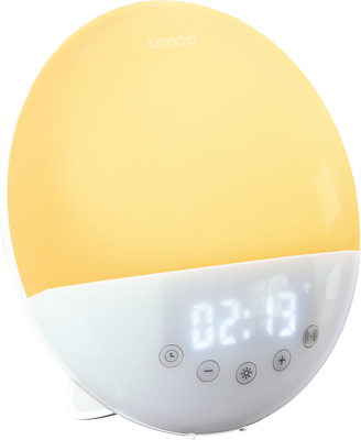 LENCO Bluetooth-Uhrenradio Wake-up-Light CRW-110WH White