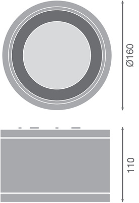 Ledvance LED-Aufbaudownlight IP65 830, 36Gr., schwarz DLSU.DN160P3083036DB