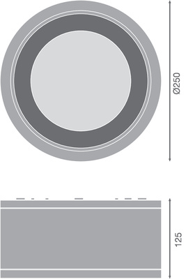 Ledvance LED-Aufbaudownlight IP65 830, 60Gr., schwarz DLSU.DN250P4583060DB