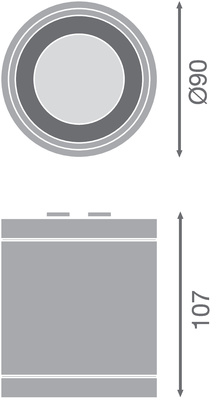 Ledvance LED-Aufbaudownlight IP65 830, 36Gr., schwarz DLSUR.DN90P1583036DB