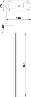 OBO Bettermann Vertr Installationssäule Boden/Decke ISSOG70140EL