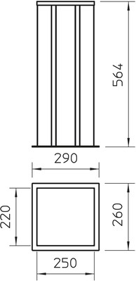 OBO Bettermann Vertr Installationssäulencenter 220x250x564, Alu, EL ISSHS6EL