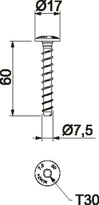 OBO Bettermann Vertr Montageschienenanker 7,5x60mm m.Panhead MMS+ MS 7.5x60