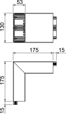 OBO Bettermann Vertr Außeneck Alu starre Form GA-AS53130RW