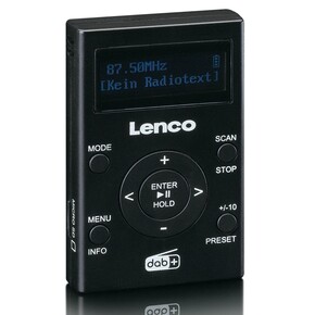 LENCO DAB+ Radio portable,Akku,MP3 PDR-011BK Black