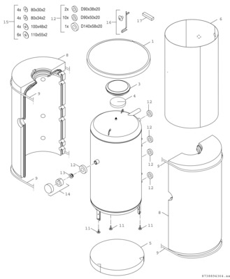 Bosch Thermotechnik Pufferspeicher STORA 750L, silber BH750-6ERZ1B