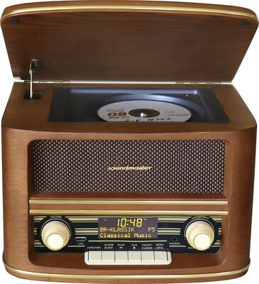 Soundmaster DAB+/UKW Nostalgieradio Retro,CD,USB,BT NR961 Holzfurnier