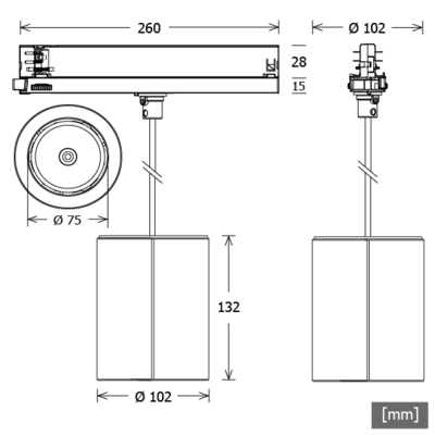 LTS Licht&Leuchten LED-Stromschienenleuchte 927, DALI, es. TIMRPT201927EWDSTes.