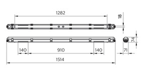 Philips Lighting LED-Feuchtraumleuchte 840, L1500mm, DV WT065C LED #50024299