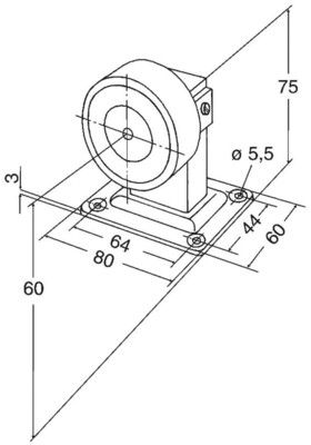 Assa Abloy effeff Magnet 830, 1200N Bo/Wa 24V kurzer Fuß 83012BWKU---F90