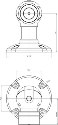 Assa Abloy effeff Magnet 830 300N Boden/Wand 24V Dämpfer 110mm 830-3BW1-D--F90