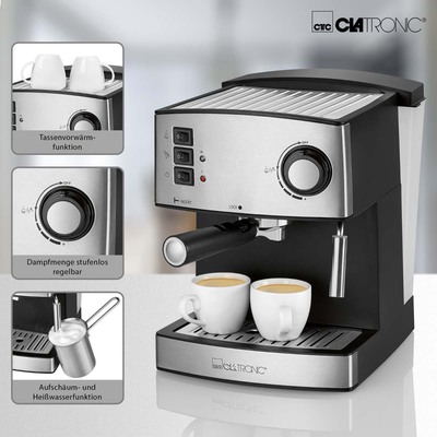 CTC Clatronic Espressoautomat Edelstahl CTC ES 3643 sw-inox