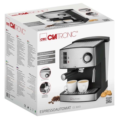 CTC Clatronic Espressoautomat Edelstahl CTC ES 3643 sw-inox