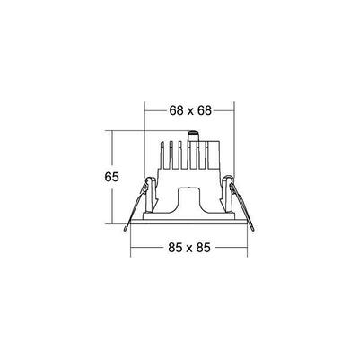 Brumberg Leuchten LED-Einbaudownlight 230V 3000K, quadratisch 40641183DA