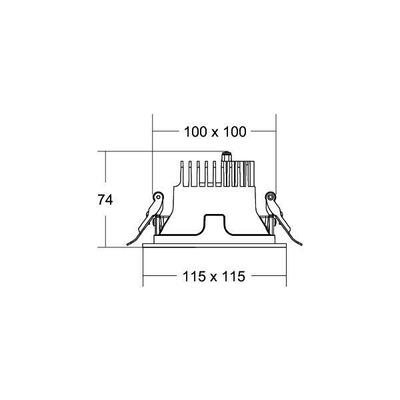 Brumberg Leuchten LED-Einbaudownlight 230V 3500K, quadratisch 40642185DA