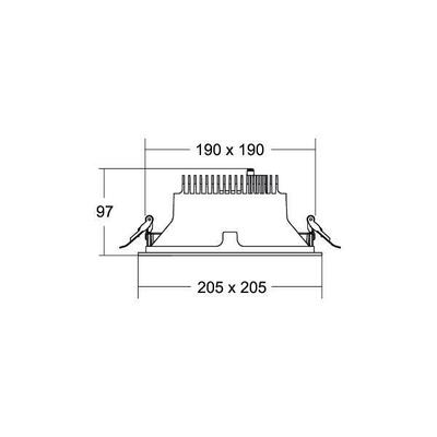 Brumberg Leuchten LED-Einbaudownlight 230V 3000K, quadratisch 40644163DA