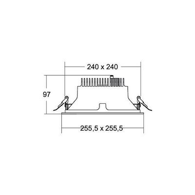 Brumberg Leuchten LED-Einbaudownlight 230V 3500K, quadratisch 40645165DA