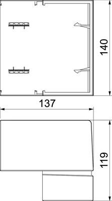 Rehau Brüstungskanal Ausseneck SIGNA 70x130 BRK AE70130 lgr