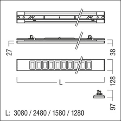 Zumtobel Group Leuchte für TECTON 840, silber CLEVO MSC #42943073