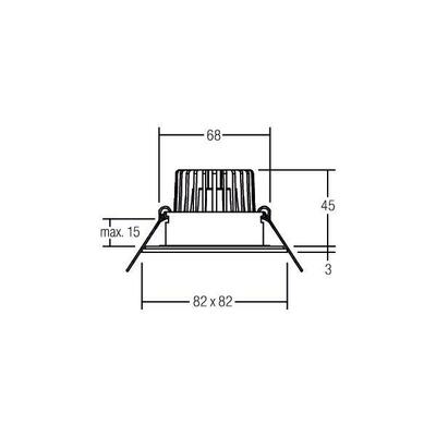 Brumberg Leuchten LED-Einbaudownlight 230 V 3000K, quadr. 39376083