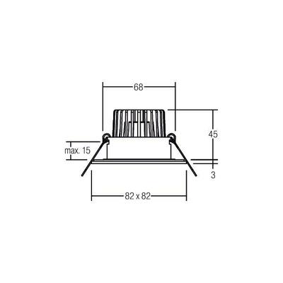 Brumberg Leuchten LED-Einbaudownlight 230 V 3000K, quadr. 39476083