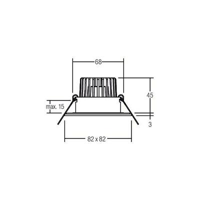 Brumberg Leuchten LED-Einbaudownlight 230 V 3000K, quadr. 40376083