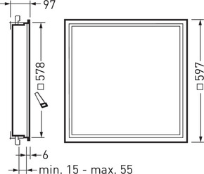 Trilux LED-Feuchtraumleuchte 830, DALI, Einbau FidescaBSG3 #7685851