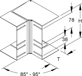 Niedax GK-Inneneck 90Gr. 170x100mm DKIV 170-78T100 W