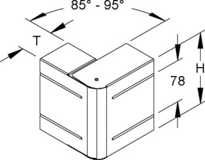 Niedax GK-Außeneck 90Gr. 133x61mm GKAV 133-78T60 W