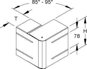 Niedax GK-Außeneck 90Gr. 133x80mm GKAV 133-78T80 L