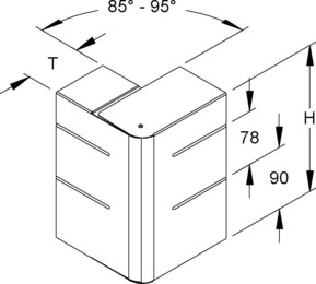 Niedax GK-Außeneck 90Gr. 213x80mm GKAV 213A78T80 W