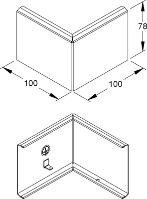 Niedax GK-Außeneckblende Höhe 78mm GKE 78/100 WA