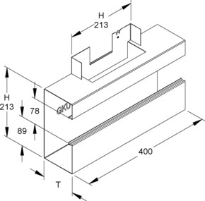 Niedax GK-T-Stück 90Gr. 213x100x78mm GKTO 213A78T100 WA