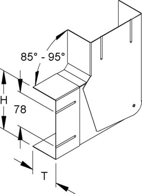 Niedax GK-Vertikaleck 90Gr. 110x61mm GKVV 110-78T60 L