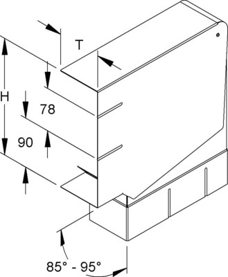 Niedax GK-Vertikaleck 90Gr. 213x80mm GKVVU 213A78T80 S