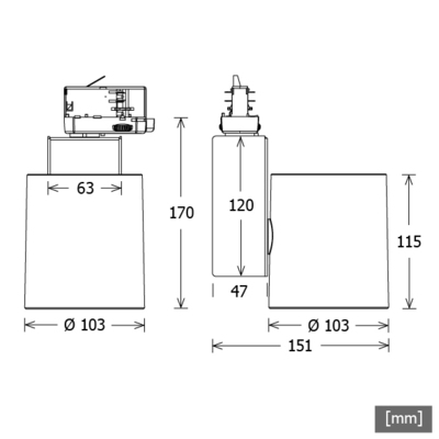 LTS Licht&Leuchten Stromschienenstrahler 930, silber JETT-T104.930.OV46si