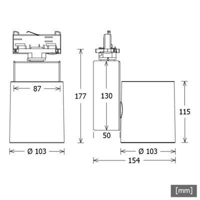 LTS Licht&Leuchten Stromschienenstrahler 930, DALI, silber JETTT104930OV46DSTsi