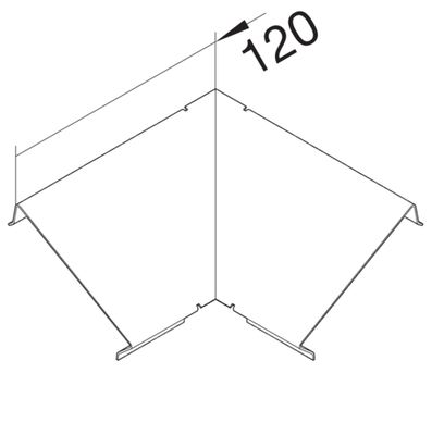 Tehalit AE/IE-Oberteil Eckkanal 115x110 Obert.80mm BRS115110A9016