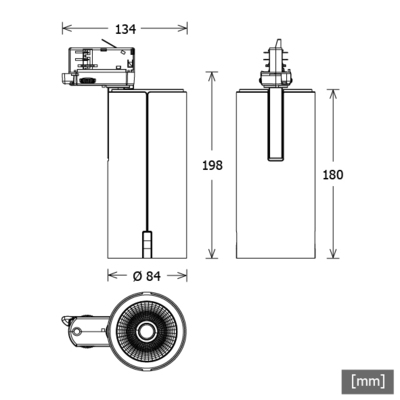 LTS Licht&Leuchten Stromschienenstrahler schwarz SIRUX-T 201.M.FL sw