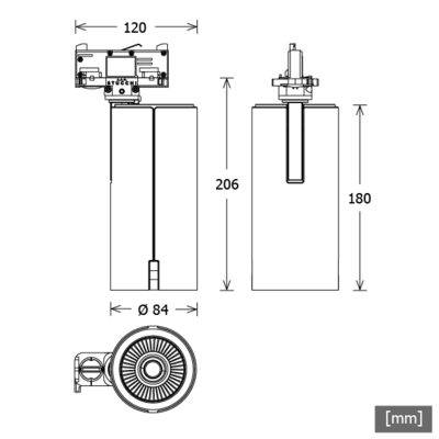 LTS Licht&Leuchten Stromschienenstrahler 930, DALI, weiß SIRUXT202.930FLD. weiß