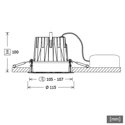 LTS Licht&Leuchten LED-Einbau-Downlight 930, silber CSA-R 402.930.WF si