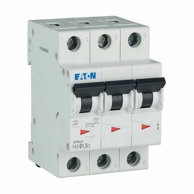 Eaton Leitungsschutzschalter 3p. 1,5A Charakt.: B FAZ-B1,5/3