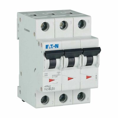 Eaton Leitungsschutzschalter 3p. 3,5A Charakt.: B FAZ-B3,5/3