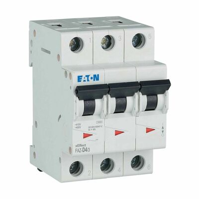 Eaton Leitungsschutzschalter 3p. 4A Charakt.: D FAZ-D4/3