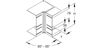 Niedax GK-Inneneck 90Gr. doppelzügig 170x90mm DKIV 170-78T90 S