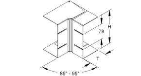 Niedax GK-Inneneck 90Gr. einzügig 133x90mm GKIV 133-78T90 S