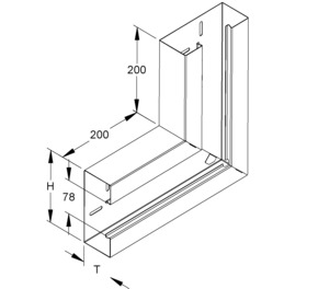 Niedax GK-Vertikaleck 90Gr. 110x70mm GKV 110-78T70 S