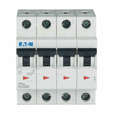 Eaton Leitungsschutzschalter 2,5A Charakt.: C FAZ-C2,5/4#279050